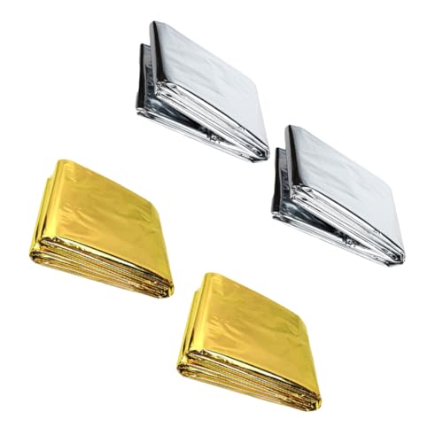 TOVINANNA 4 Piezas de Mantas Aislantes para Exteriores en Aluminio Función de Protección Solar y Uso en Actividades de Supervivencia