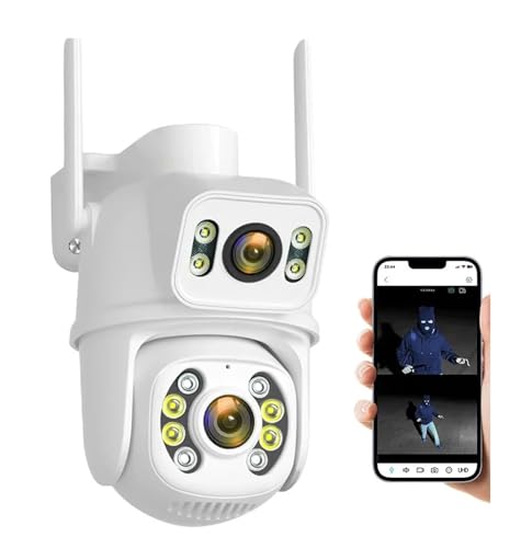 Cámara de seguridad Cámara de vigilancia inalámbrica de 8MP, detección humana de 6MP, visión nocturna en Color, lente Dual, protección de seguridad de pantalla Dual, resistente al agua Sin duda una co