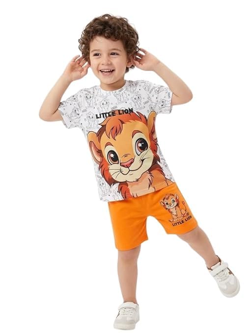 Krishn Creations Kids Dress for Boys | Half Sleeve Printed Cotton Round Neck T Shirt and Short Combo Clothing Set for Baby... - Review, Price and Buying Guide