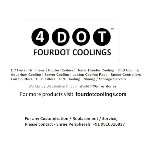 Image of 4 DOT FOURDOT COOLINGS Fan System 12 Inch With Power Adaptor, For Home Theater Av Cabinets Triple 4 Inch 92Mm Fan Model 392, Panels, Server