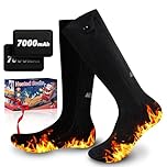 Heated Socks for Men & Women with 7000mAh Battery*2 Rechargeable Electric Heated Socks Up to 12 Hours Washable Warm Socks for Outdoors Work Skiing Hunting Riding Cycling Hiking Camping