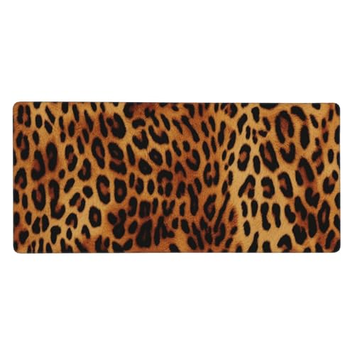 Tapis de souris long antidérapant 90 x 40 cm au design léopard chic