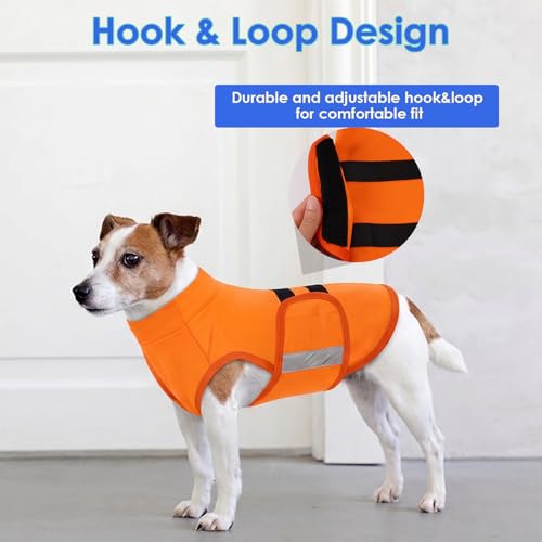 Image of MIGOHI Dog Anxiety Relief Coat,Comfort Anxiety Vest for Dogs,Adjustable Dog Anxiety Calming Wrap for Fireworks,Travel,Separation,Anxiety Jacket for Medium Dogs,M, Orange