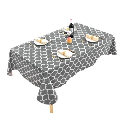 MFWHEFJ Mantel Impermeable Mantel Rectangular Impermeable for Mesa de casa, Ideal for café, Banquetes, decoración Comedor(Grey,152x264cmRectangle)