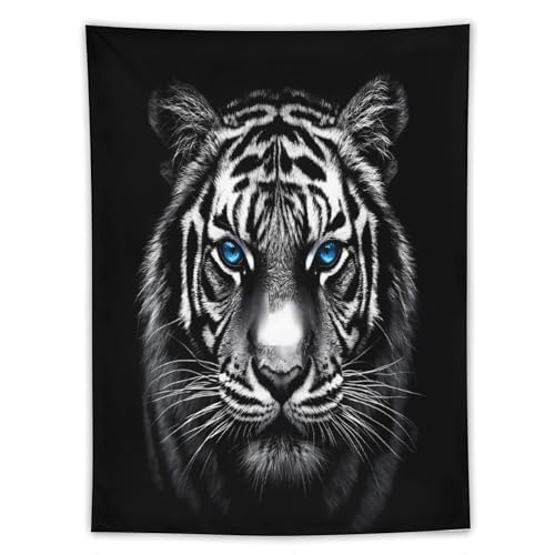 Tapices decorativos estéticos de tigre vertical: decoración de pared para sala de estar