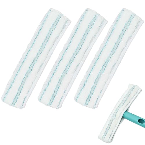 Juego de 3 Fundas de Repuesto para Limpiador de Baño, Recambio Limpiacristales para Window Washer, Aspiradora de Ventanas Funda de Microfibra de Repuesto Accesorios, Paños de Limpieza de Microfibra