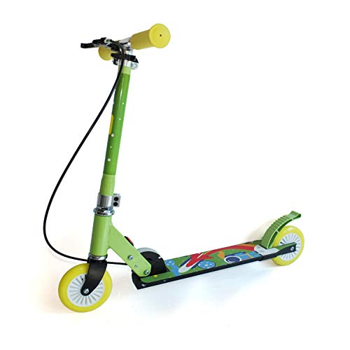 FA Sports - Patinete unisex para niños Velotouro con altura regulable, freno en el manillar y sistema patentado de plegado en un clic