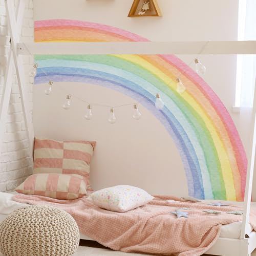 Gurxi 1 Rainbow Wall Sticker Rainbow Half Cut Removable Rainbow Wall Sticker DIY for Baby Girl Nursery Wall Decor
