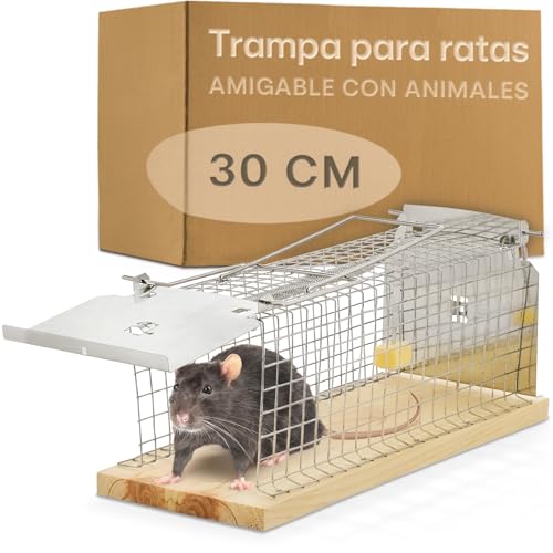 Praknu Rat Traps 30cm - Live Trap made of FSC® Wood - Animal Friendly & Reusable - Ready for immediate use - For rats & mice Praknu Rat Traps 30cm - Live Trap made of FSC® Wood - Animal Friendly & Reusable - Ready for immediate use - For rats & mice