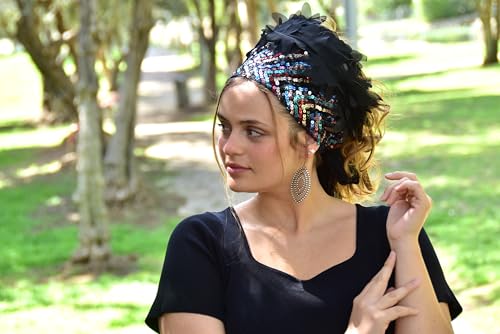 Royal Dusk Ruffle Bandana, Headband Tichel, Chemo Hair Snood, Head Scarf, Head Covering, Jewish Headcovering, Scarf, Hat Bandana2