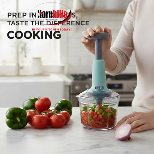 Image of HORNBILLS Push Chopper with 4 Blades 1000 ML Handy & Compact Chopper
