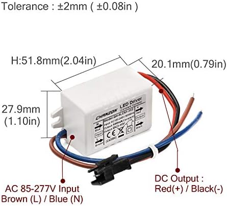 Chanzon LED Driver 450mA (Constant Current Output) 2V-10V (Input 100-240V AC-DC) (1-3) x2W Power Supply 450 mA Lighting Transformer Drivers for High Power COB Light Lamp Bulb (Plastic Case)