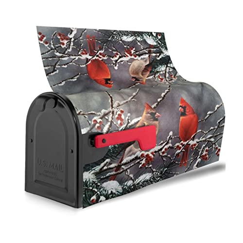 image for Wellwealth Cardinals Winter Mailbox Cover Magnetic Standard Size 21