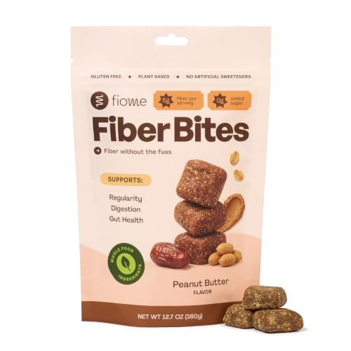 Fiome Fiber Bites - 5g Daily Fiber Supplement - Supports Regularity Digestion and Gut Health - All Natural Ingredients 30 Servings Peanut Butter Flavor