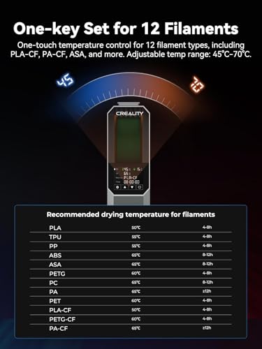 Image of Creality Space Pi Filament Dryer, Filament Storage Box, Upgraded Double 360 Heating Drying with Fan&Touch Screen, 3D Printer Filament Spool Holder, Dehydrator 1.75 /2.85 /3mm PLA PETG ABS TPU Nylon