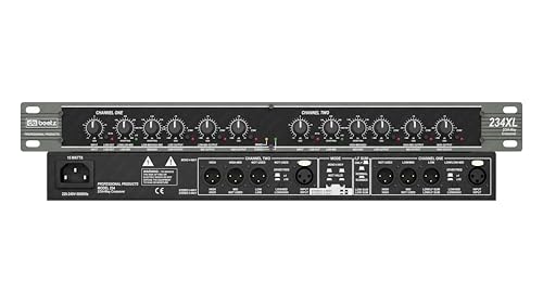 Image of DaBeatz 234XL Professional Active Audio Crossover - High-Precision Stereo 2-Way / 3-Way /Mono 4-Way Frequency Splitter for DJ & PA Systems (Black)