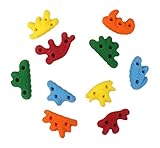 Atomik Climbing Holds Set of 10 Screw-On Dripstone Flat Crimps Style 2 in Assorted Bright Tones