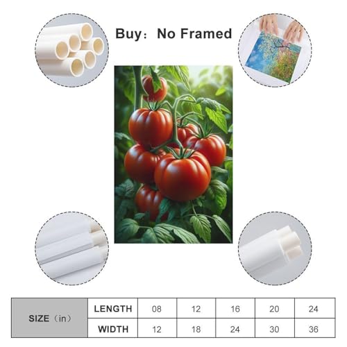 Tomates de fruits grappe deco murale moderne 60x90cm