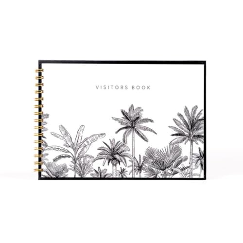 Image of Visitor Book - 8 x 12 Inches | Wiro Bound Guest Register for Hotels, Offices, Exhibitions, Boutiques & Business Use | Medium Size Visitor Log Book for Reception & Front Desk