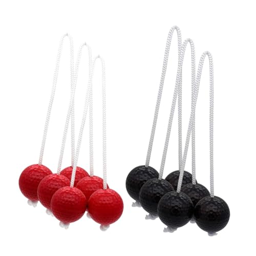 Colaxi 6Pcs Ladder Balls Ladder Toss Game, Indoor or Outdoor Activities Golf Game, 3 Red and 3 Black