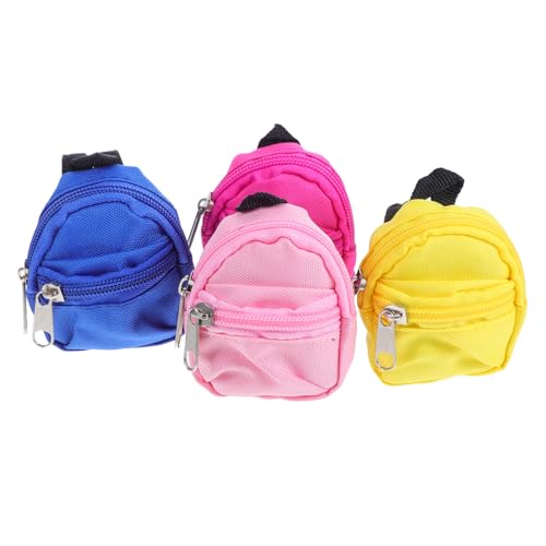 SUPVOX 4 Bolsas para Muñecas Mochilas Escolares con Cremallera para Muñecas Mochilas para Niñas Pequeñas Escolares para En Miniatura con Cremallera En