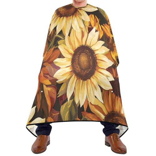 Kigai Sunflowers Hair Cutting Cape for Men & Women Waterproof Barber Cape Professional Hairdressing Salon Styling Apron with Adjustable Closure Snap