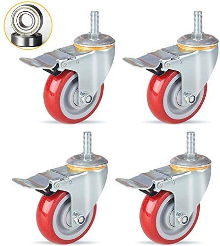Roulettes pivotantes robustes MU de 5 pouces avec freins pour chariot et meubles lourds