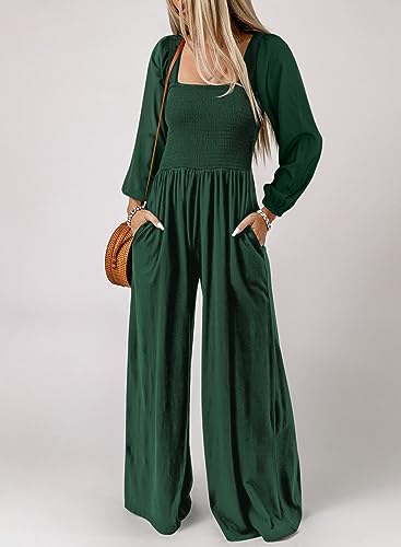 Dokotoo WGGW6412351-9-M Womens Overalls Green Jumpsuits thumb #1