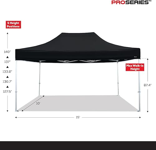 Miniatura 3 de Pro Series - Tienda de campaña desplegable resistente de 10 x 15 pulgadas para eventos al aire libre - Marco de aluminio robusto, configuración EZ,
