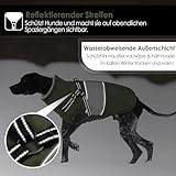 AOFITEE Hundemantel Grosse Hunde, Winter Wasserdicht Hundejacke Hundemantel mit Geschirr, Warmer Wintermantel Hundejacke Fleece Weste Winddicht Hunde Mantel für Deutsche Schäferhunde, Grün 3XL