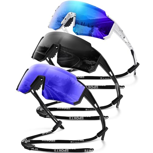 Image of gesruny Polarized Sport Sunglasses for Men and Women, Lightweight TR90 Sun Glasses with UV Protection for Cycling Running