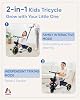 KRIDDO 2-in-1 Toddler Tricycle for Ages 18 Months to 5 Years Old - Extended Push Handle for Effortless Push, Gift Trike for Toddler 3 to 5 Year, Kids Tricycle with Foldable Front Footrest,Blue #1