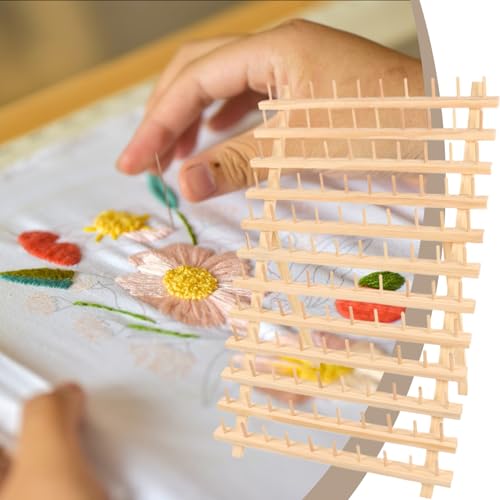 Organizador de spool de madera de gran capacidad para hilos de bordar 4