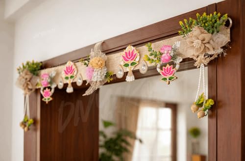 Image of Divyakosh Artificial Flower Toran for Main Door Entrance | 3 FT | Decorative Bandanwar for Home Entrance, Mandir & Pooja Room | Diwali, Wedding & Festival Decor