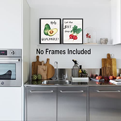 KAIRNE Funny Kitchen Art Prints,Set Of 6(8X10inch，Unframed) Beet Tomatoes Kal...