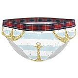 Culotte extensible douce pour femme avec ancre dorée, Multicolore, L