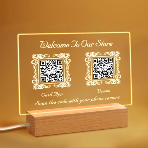 GOIOFOT Custom Acrylic QR Code Sign for Business