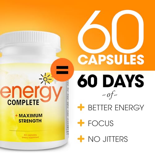 Energy Complete - 18-in-1 Vegan Energy and Focus Supplement - Vegan Caffeine Pills (60 Daily Capsules) - Image 3