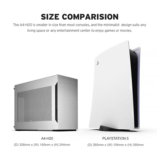 Image of Lian Li A4-H2OA5 Mini-ITX PC Case, Triple-Slot Mount GPU, Aluminum Exterior & SPCC Steel Interior, 240mm AIO, SFX Sandwich Layout, PCIe 5.0, Supports SFX /SFX-L PSU - A4H2OA5 Silver