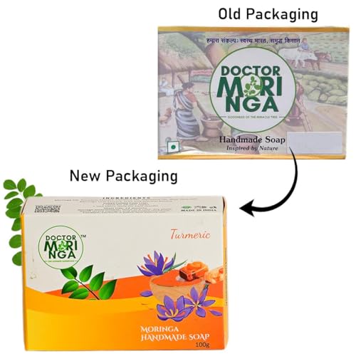 Image of Handmade Bathing Soap- 100gm | Herbal Soap for Removing Dirt & Impurities no mineral oils added Suitable for All Skin Types (Turmeric Soap, 100 g (Pack of 4))