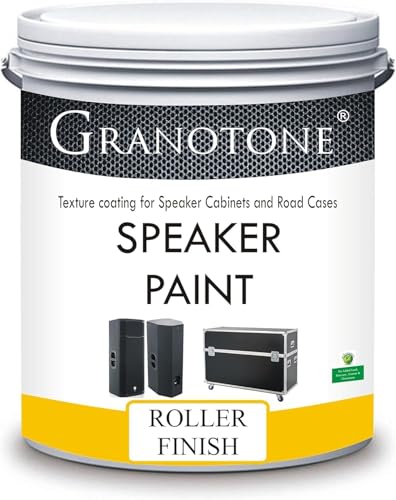 GRANOTONE Speaker Paint Black 5 Gallon Texture Coating for Speaker Cabinets, Road Cases, Metal & Furniture | Roller Application | Water-Based Finish | Professional Speaker Cabinet Refinishing Solution