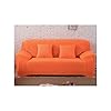 N/A Housse de canapé élastique de Couleur Unie Spandex Canapé d’angle Moderne en Polyester avec Housse de canapé Housse de Protection Salon siège 1/2/3/4 Orange 45-45 cm Taie d’oreiller