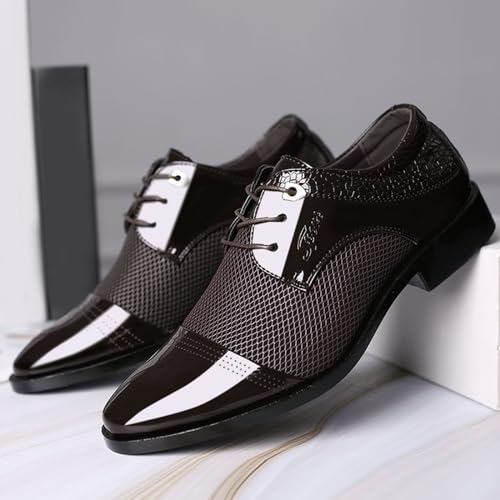 Zapatos de hombre de vestir informales y puntiagudos con diseño patchwork moderno 3