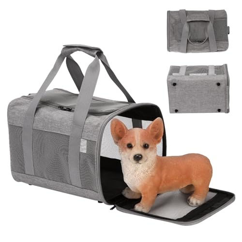 Bolsa de transporte para gatos suave, transportín portátil para perros pequeños, aprobado por aerolíneas, transportín para gatos, transpirable, plegable