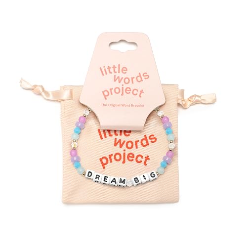 Dream Big Bracelet, The Original Word Bracelet, Made with Colorful Beads and Plated Brass Hardware, Handcrafted Design & Positive Message, Size ML2