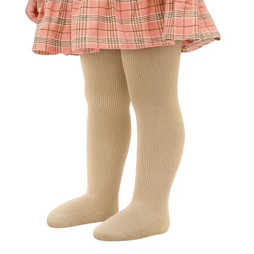 Image of Stelle Toddler Girls Tights Baby Cable Knit Stockings Thick Cotton Legging | Thick Cotton Legging, Winter Warm Pantyhose, Footed, Thermal, Ribbed, Sweater Panty Hose, Under Dress, 3 Pairs, 12-18 Months