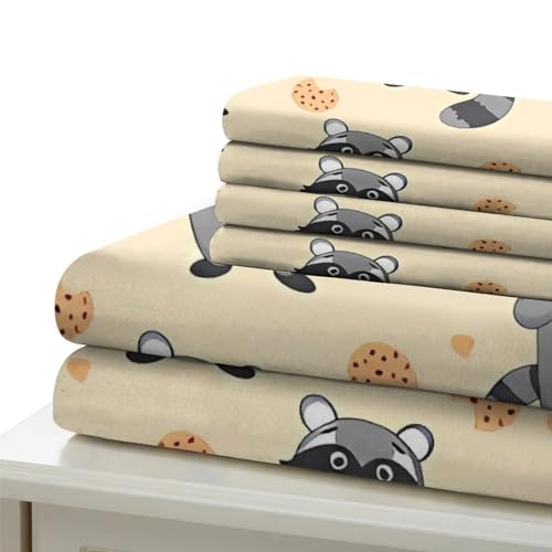 Housse de couette raton laveur 200x200 cm avec taies d'oreiller en microfibre pour lit double - 7