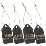 GARIOUANS Etiquetas de Acrílico Impermeables para Dispensador de Champú y Gel de Ducha 4 Piezas Diseño Colgante para Identificación en Baño de Hotel y Hogar