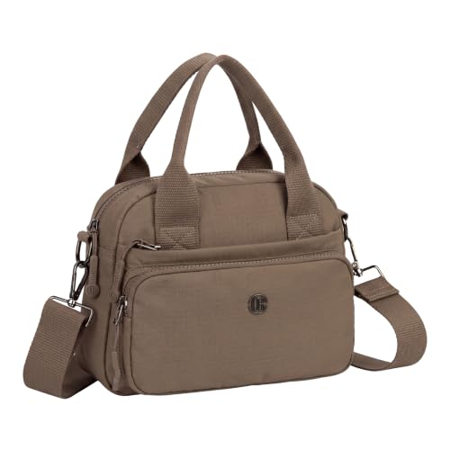 Image of TS WITH TECHSUN Small Women Crossbody Sling Bag Handbag for Travel Office Use, Water Resistant Nylon Shoulder Purse, Adjustable Strap Multipocket Organizer (25(L) X 19(H) X 9(W) CM)