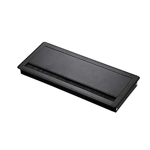 Creechwa Kabelbus Bureau Tafel Grommets,Kabeluitlaat Netjes Cover Insert Vierkante Kubus, Bureau Wire Cord Cable Grommets met borstel voor Home Office Bank Computer Tafel (zwart)